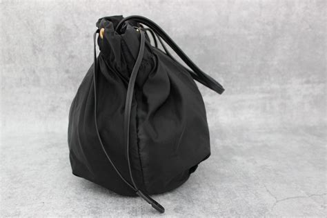 prada nylon and leather shoulder bag|prada nylon drawstring bag.